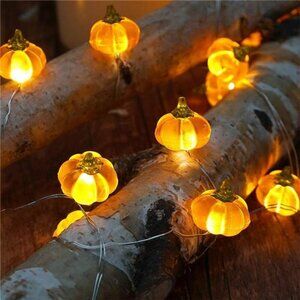 Halloween Lights 3D Jack-o-Lantern 10ft 30LEDs Pumpkin String Lights Battery